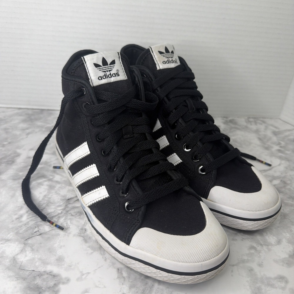 Adidas Honey Stripes Black/White Originals, Mid W Women's Size 7